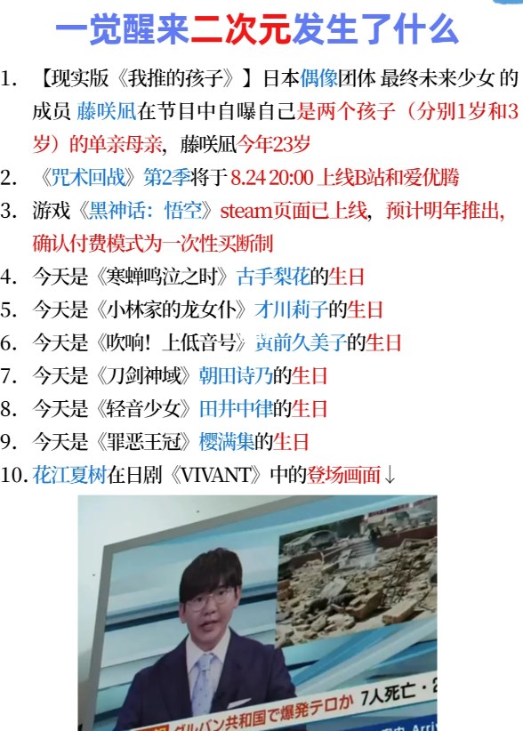 《二次元發生了什麽》2023.8.21