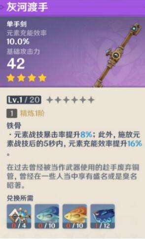 《原神》灰河渡手突破材料需要什麽
