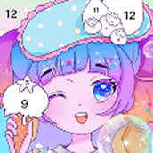 泡泡數字填色版