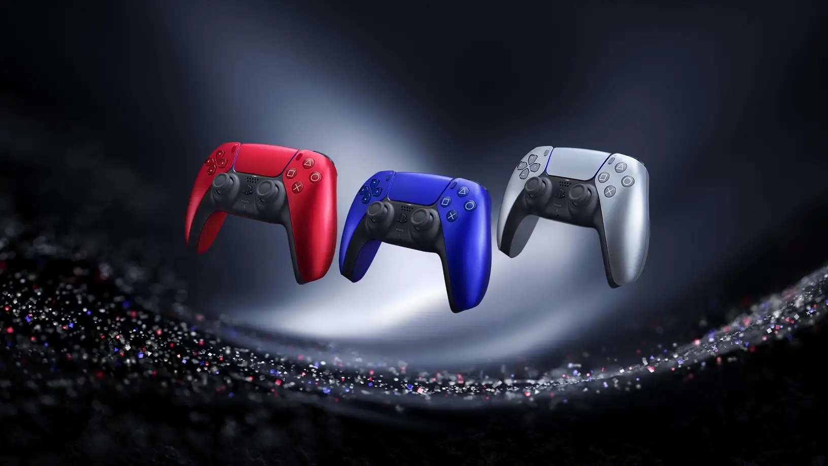 PS5主機外殼和手柄新配色：火山紅、钴晶藍、亮灰銀
