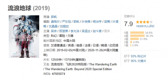 CCTV6將于十一播出《流浪地球2》