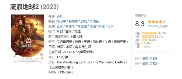 CCTV6將于十一播出《流浪地球2》