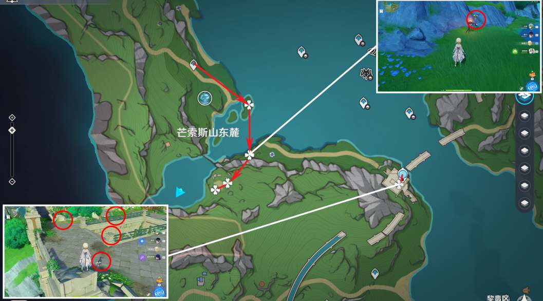 《原神》子探測單元采集路線圖分享