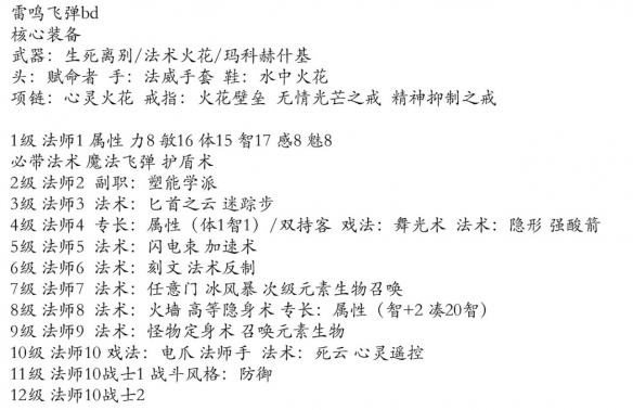《博德之門3》雷鳴飛彈法師構築