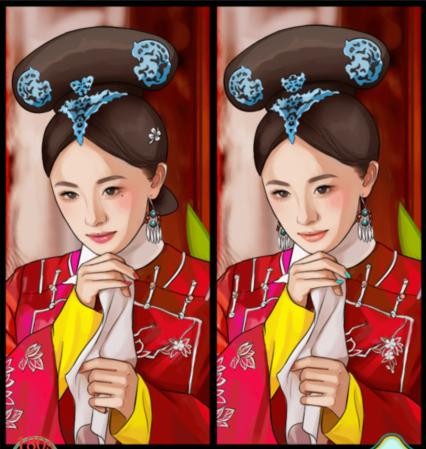 瘋狂梗傳美女找不同61找10處不同答案