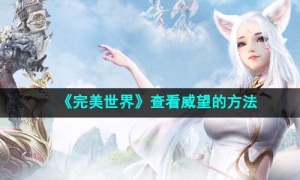 《完美世界》查看威望的方法