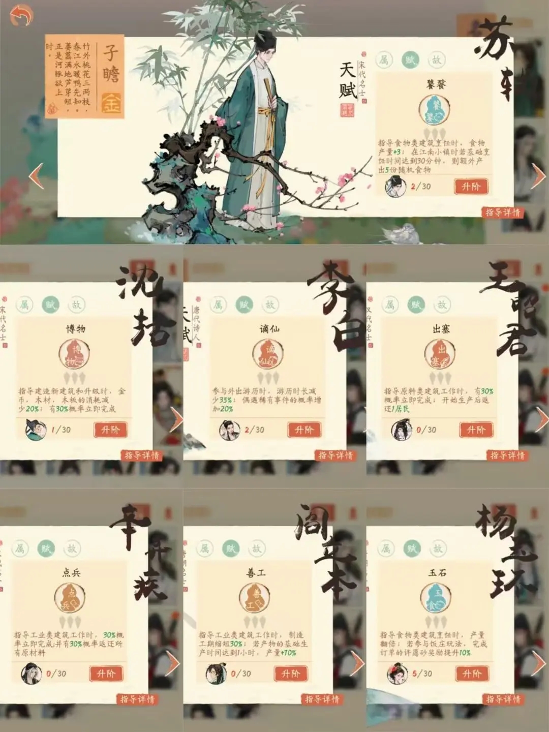 淡墨水雲鄉名士圖一覽