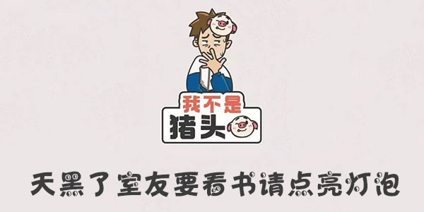 我不是豬頭天黑了室友要看書請點亮燈泡詳情