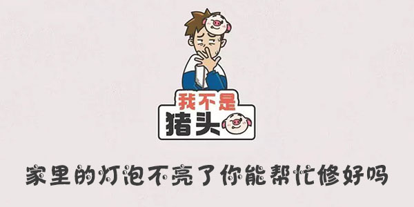 我不是豬頭家裏的燈泡不亮了你能幫忙修好嗎詳情