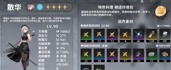 鳴潮散華培養突破材料是什麽