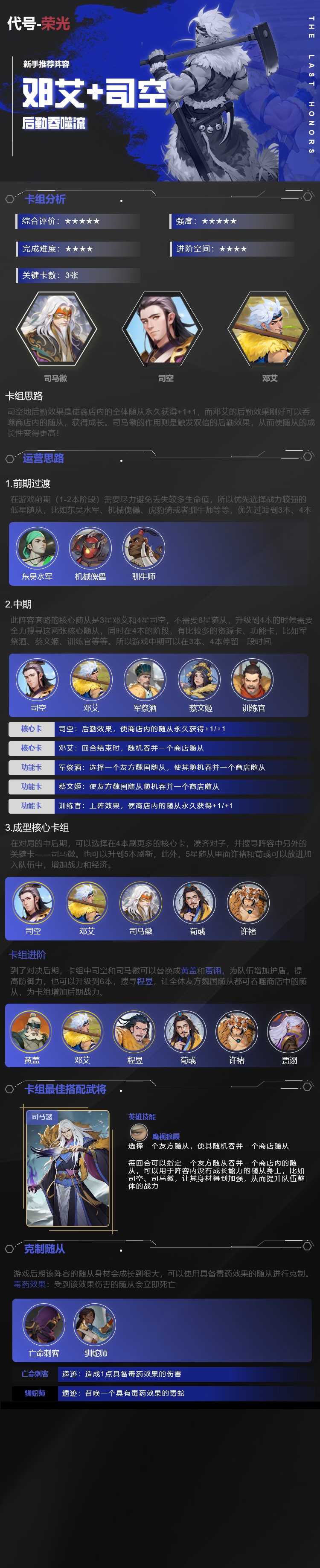 最後的榮光新手吞並流陣容搭配推薦